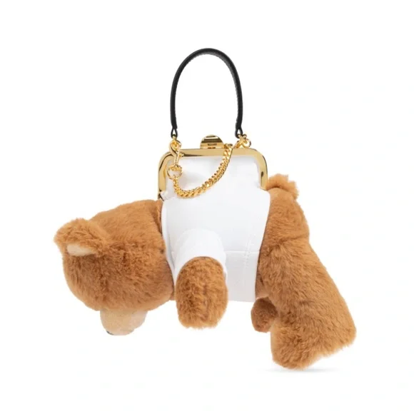 Moschino Stuffed Teddy Bear Coin Clutch Crossbody Bag NWT - Picture 14 of 15